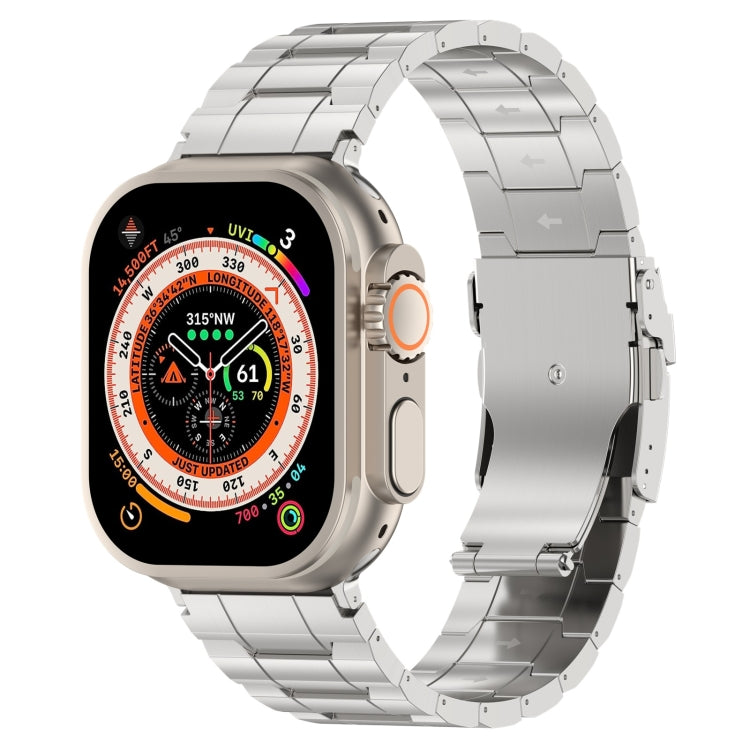 安全扣梯形鈦鋼錶帶，適用於Apple Watch SE 2023 44毫米，適用於Apple Watch SE 2023 40毫米，適用於Apple Watch Ultra 2 49毫米，適用於Apple Watch系列9 45毫米，適用於Apple Watch系列9 41毫米，適用於Apple Watch Ultra 49毫米