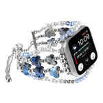 蝴蝶鍊手鍊金屬錶帶，適用於 Apple Watch SE 2022 44mm，適用於 Apple Watch Series 7 41mm，適用於 Apple Watch Series 7 45mm，適用於 Apple Watch SE 40mm，適用於 Apple Watch SE 44mm，適用於 Apple Watch Series 6 40mm，適用於 Apple Watch Series 6 44mm