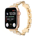 五瓣花鋅合金鍊帶錶帶，適用於 Apple Watch SE 2023 44mm、Apple Watch SE 2023 40mm、Apple Watch Ultra 2 49mm、Apple Watch Series 9 45mm、Apple Watch Series 9 41mm、Apple Watch Ultra 49mm