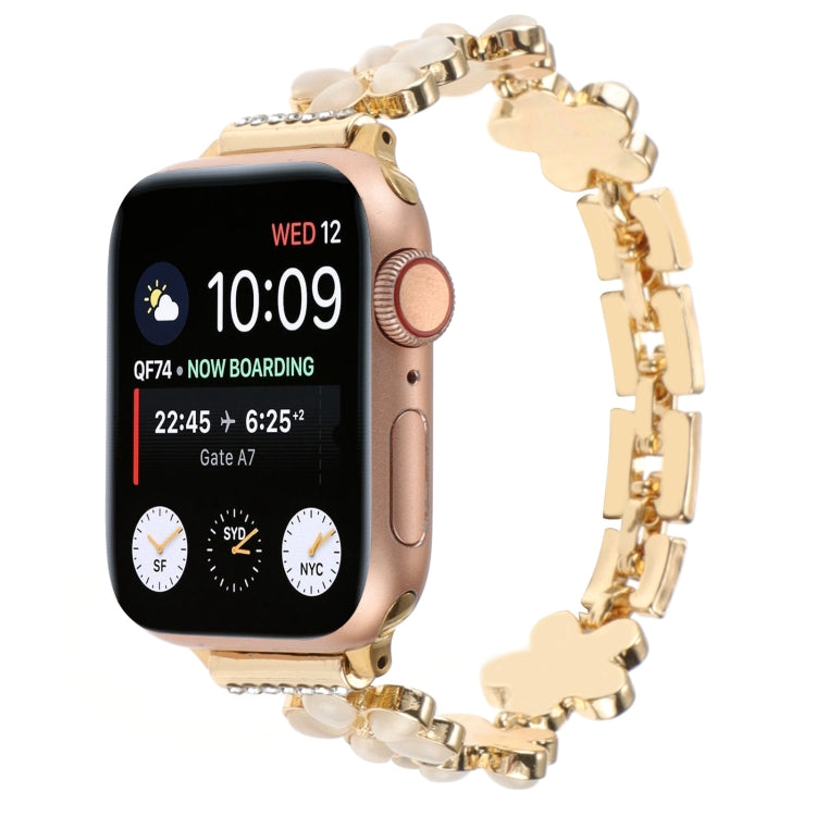 五瓣花鋅合金鍊錶帶，適用於 Apple Watch Series 4 44mm、Apple Watch Series 4 40mm、Apple Watch Series 3 38mm、Apple Watch Series 3 42mm、Apple Watch Series 2 42mm、Apple Watch Series 2 38mm