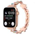 五瓣花鋅合金鍊錶帶，適用於 Apple Watch Series 4 44mm、Apple Watch Series 4 40mm、Apple Watch Series 3 38mm、Apple Watch Series 3 42mm、Apple Watch Series 2 42mm、Apple Watch Series 2 38mm