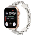 五瓣花鋅合金鍊錶帶，適用於 Apple Watch Series 4 44mm、Apple Watch Series 4 40mm、Apple Watch Series 3 38mm、Apple Watch Series 3 42mm、Apple Watch Series 2 42mm、Apple Watch Series 2 38mm