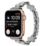 五瓣花鋅合金鍊錶帶，適用於 Apple Watch Series 4 44mm、Apple Watch Series 4 40mm、Apple Watch Series 3 38mm、Apple Watch Series 3 42mm、Apple Watch Series 2 42mm、Apple Watch Series 2 38mm