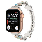 五瓣花鋅合金鍊錶帶，適用於 Apple Watch Series 4 44mm、Apple Watch Series 4 40mm、Apple Watch Series 3 38mm、Apple Watch Series 3 42mm、Apple Watch Series 2 42mm、Apple Watch Series 2 38mm