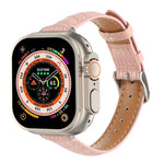 纖薄鱷魚皮錶帶，適用於 Apple Watch SE 2023 44mm、Apple Watch SE 2023 40mm、Apple Watch Ultra 2 49mm、Apple Watch Series 9 45mm、Apple Watch Series 9 41mm、Apple Watch Ultra 49mm