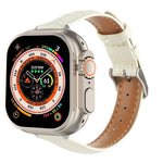 纖薄鱷魚皮錶帶，適用於 Apple Watch SE 2023 44mm、Apple Watch SE 2023 40mm、Apple Watch Ultra 2 49mm、Apple Watch Series 9 45mm、Apple Watch Series 9 41mm、Apple Watch Ultra 49mm