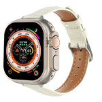 纖薄鱷魚皮錶帶，適用於 Apple Watch SE 2023 44mm、Apple Watch SE 2023 40mm、Apple Watch Ultra 2 49mm、Apple Watch Series 9 45mm、Apple Watch Series 9 41mm、Apple Watch Ultra 49mm