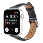 纖薄鱷魚皮錶帶，適用於 Apple Watch Series 8 41mm、Apple Watch Series 8 45mm、Apple Watch SE 2022 40mm、Apple Watch SE 2022 44mm、Apple Watch Series 7 41mm、Apple Watch Series 7 45mm