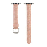 纖薄鱷魚皮錶帶，適用於 Apple Watch Series 4 44mm、Apple Watch Series 4 40mm、Apple Watch Series 3 38mm、Apple Watch Series 3 42mm、Apple Watch Series 2 42mm、Apple Watch Series 2 38mm