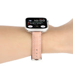 纖薄鱷魚皮錶帶，適用於 Apple Watch Series 4 44mm、Apple Watch Series 4 40mm、Apple Watch Series 3 38mm、Apple Watch Series 3 42mm、Apple Watch Series 2 42mm、Apple Watch Series 2 38mm