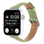 纖薄鱷魚皮錶帶，適用於 Apple Watch Series 4 44mm、Apple Watch Series 4 40mm、Apple Watch Series 3 38mm、Apple Watch Series 3 42mm、Apple Watch Series 2 42mm、Apple Watch Series 2 38mm