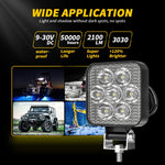 12-30V 12W 6000K 2.5 inch Car LED Engineering Auxiliary Light, 12-30V 12W 6000K