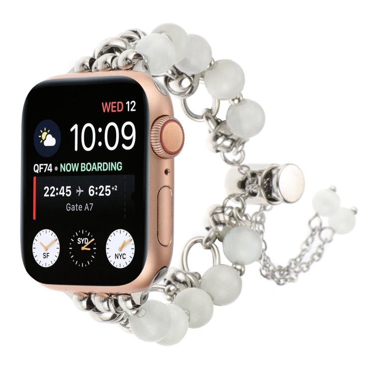 Pearl Chain Metal Bracelet Watch Band, For Apple Watch SE 2023 44mm, For Apple Watch SE 2023 40mm, For Apple Watch Ultra 2 49mm, For Apple Watch Series 9 45mm, For Apple Watch Series 9 41mm, For Apple Watch Ultra 49mm, For Apple Watch Series 8 41mm    ...