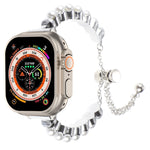 珍珠手鍊金屬錶帶，適用於 Apple Watch SE 2023 44mm，適用於 Apple Watch SE 2023 40mm，適用於 Apple Watch Ultra 2 49mm，適用於 Apple Watch Series 9 45mm，適用於 Apple Watch Series 9 41mm，適用於 Apple Watch Ultra 49mm，適用於 Apple Watch Series 8 41mm