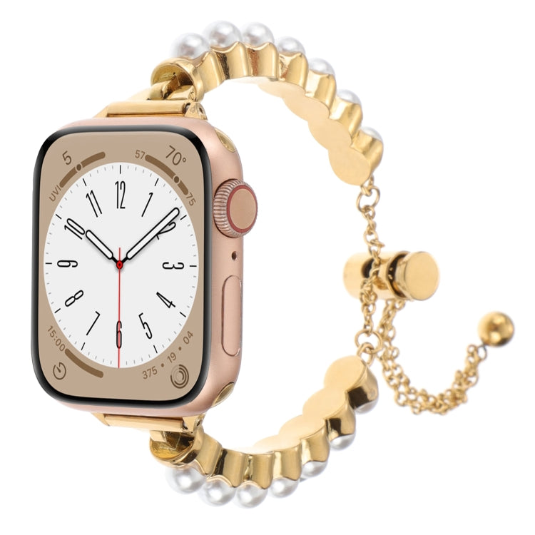 珍珠手鍊金屬錶帶，適用於 Apple Watch SE 2023 44mm，適用於 Apple Watch SE 2023 40mm，適用於 Apple Watch Ultra 2 49mm，適用於 Apple Watch Series 9 45mm，適用於 Apple Watch Series 9 41mm，適用於 Apple Watch Ultra 49mm，適用於 Apple Watch Series 8 41mm