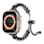 珍珠手鍊金屬錶帶，適用於 Apple Watch SE 2023 44mm，適用於 Apple Watch SE 2023 40mm，適用於 Apple Watch Ultra 2 49mm，適用於 Apple Watch Series 9 45mm，適用於 Apple Watch Series 9 41mm，適用於 Apple Watch Ultra 49mm，適用於 Apple Watch Series 8 41mm