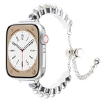 珍珠手鍊金屬錶帶，適用於 Apple Watch SE 40mm，適用於 Apple Watch SE 44mm，適用於 Apple Watch Series 6 40mm，適用於 Apple Watch Series 6 44mm，適用於 Apple Watch Series 5 44mm，適用於 Apple Watch Series 5 40mm，適用於 Apple Watch Series 4 44mm