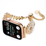 珍珠圓形鋅合金鍊金屬錶帶，適用於 Apple Watch 42mm，適用於 Apple Watch 38mm