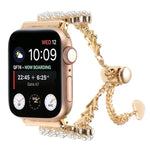 珍珠圓形鋅合金鍊金屬錶帶，適用於 Apple Watch 42mm，適用於 Apple Watch 38mm