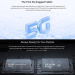 OUKITEL RT7 TITAN 5G 網路 IP68/IP69K 防護堅固型平板，10.1 吋 Android 15 MediaTek 天璣 7050 八核心，支援雙 SIM，歐規插頭，RT7 5G 12GB+512GB