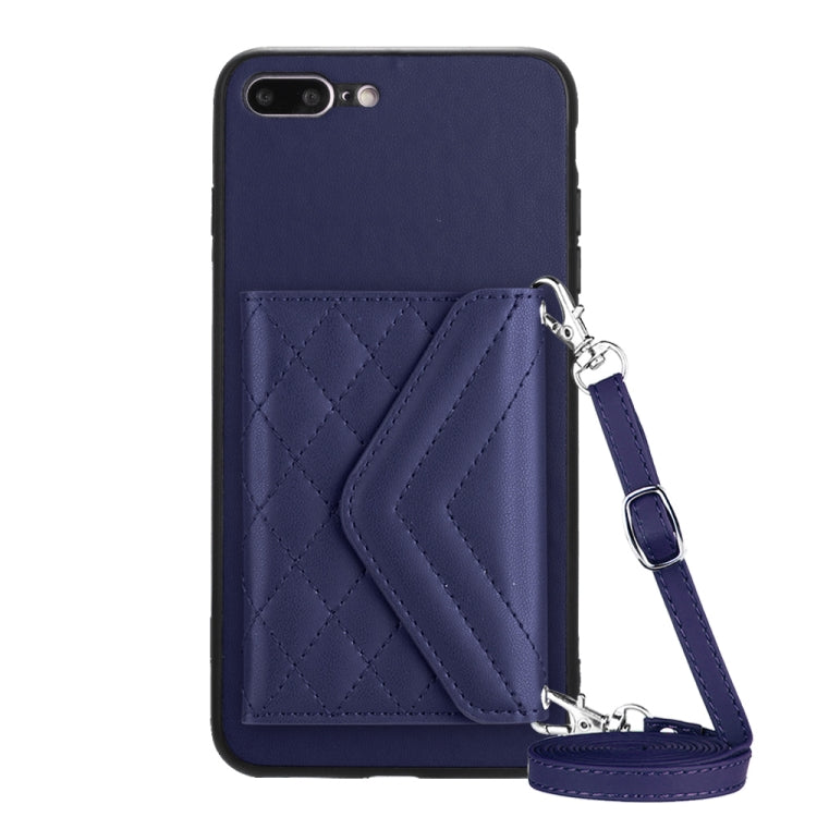 菱形紋理卡包 RFID 手機殼附長掛繩，適用於 iPhone 12 mini、iPhone 11 Pro Max、iPhone 11、iPhone 11 Pro、iPhone XS / X、iPhone XR、iPhone XS Max、iPhone 8 Plus / 7 Plus