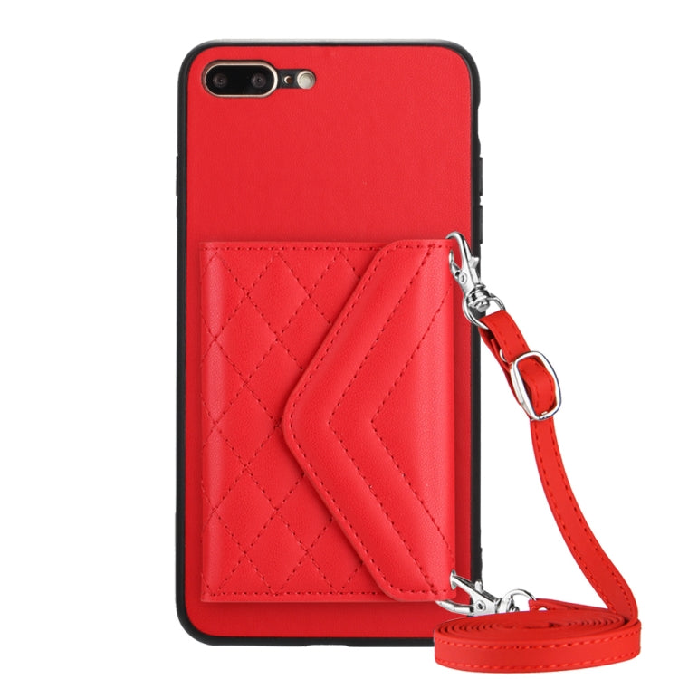 菱形紋理卡包 RFID 手機殼附長掛繩，適用於 iPhone 12 mini、iPhone 11 Pro Max、iPhone 11、iPhone 11 Pro、iPhone XS / X、iPhone XR、iPhone XS Max、iPhone 8 Plus / 7 Plus