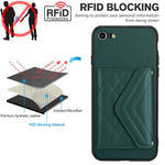菱形紋理卡包 RFID 手機殼附長掛繩，適用於 iPhone SE 2022 / SE 2020、iPhone 13 Pro Max、iPhone 13 Pro、iPhone 13、iPhone 13 mini、iPhone 12、iPhone 12 Pro Max、iPhone 12 Pro