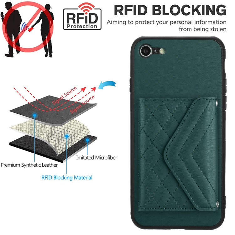 菱形紋理卡包 RFID 手機殼附長掛繩，適用於 iPhone SE 2022 / SE 2020、iPhone 13 Pro Max、iPhone 13 Pro、iPhone 13、iPhone 13 mini、iPhone 12、iPhone 12 Pro Max、iPhone 12 Pro