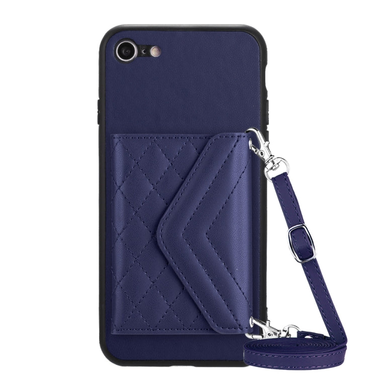 菱形紋理卡包 RFID 手機殼附長掛繩，適用於 iPhone SE 2022 / SE 2020、iPhone 13 Pro Max、iPhone 13 Pro、iPhone 13、iPhone 13 mini、iPhone 12、iPhone 12 Pro Max、iPhone 12 Pro