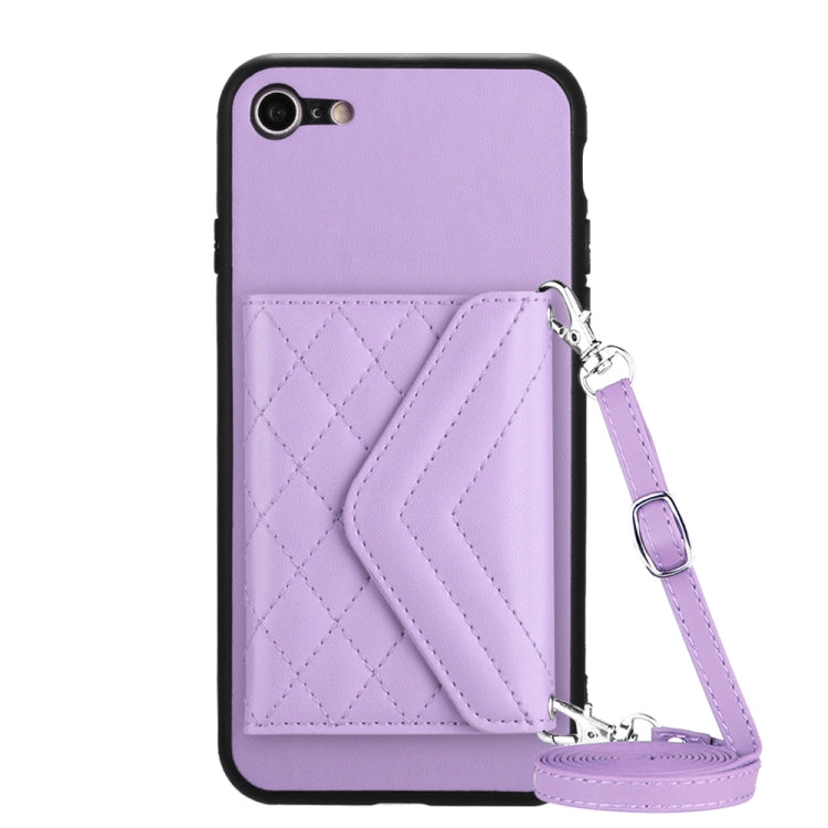 菱形紋理卡包 RFID 手機殼附長掛繩，適用於 iPhone SE 2022 / SE 2020、iPhone 13 Pro Max、iPhone 13 Pro、iPhone 13、iPhone 13 mini、iPhone 12、iPhone 12 Pro Max、iPhone 12 Pro