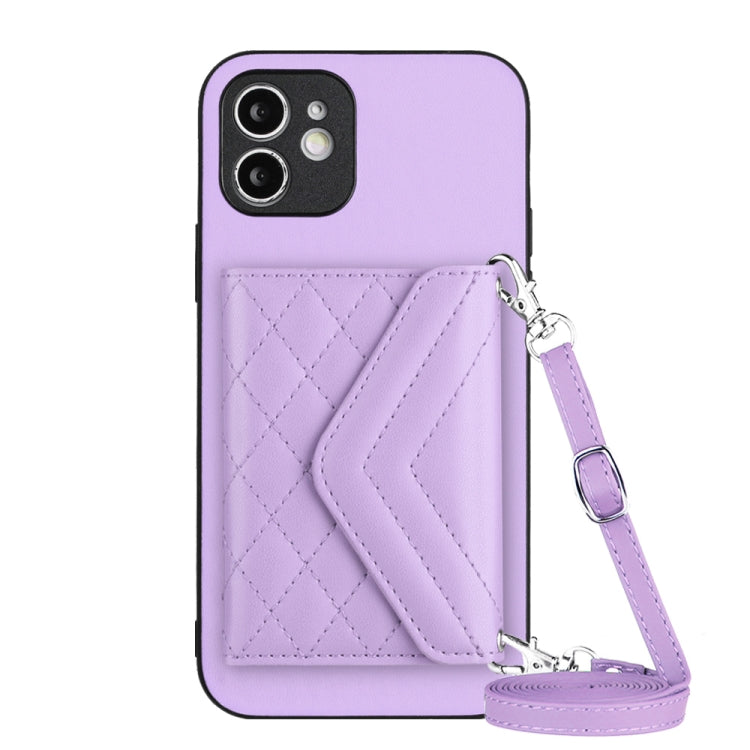 菱形紋理卡包 RFID 手機殼附長掛繩，適用於 iPhone 12 mini、iPhone 11 Pro Max、iPhone 11、iPhone 11 Pro、iPhone XS / X、iPhone XR、iPhone XS Max、iPhone 8 Plus / 7 Plus