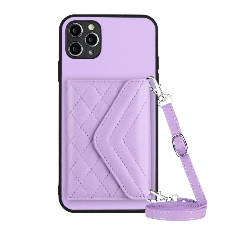 菱形紋理卡包 RFID 手機殼附長掛繩，適用於 iPhone 12 mini、iPhone 11 Pro Max、iPhone 11、iPhone 11 Pro、iPhone XS / X、iPhone XR、iPhone XS Max、iPhone 8 Plus / 7 Plus
