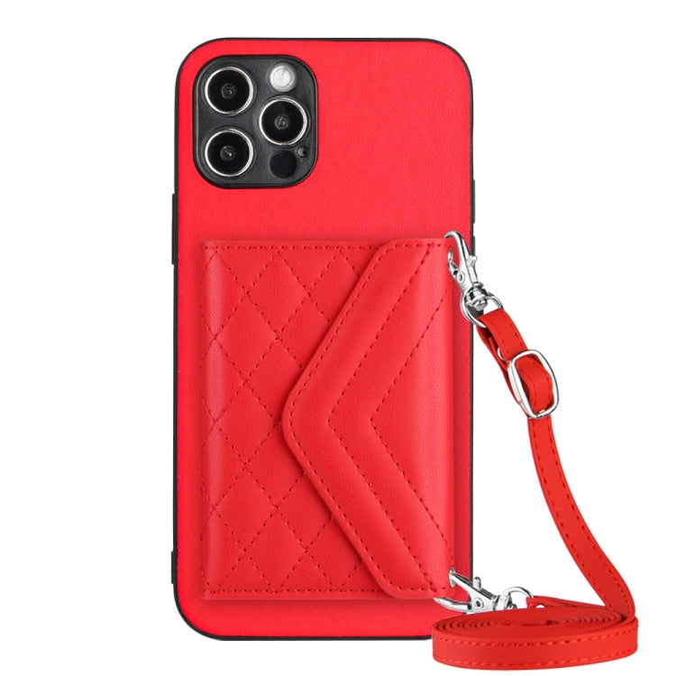 菱形紋理卡包 RFID 手機殼附長掛繩，適用於 iPhone SE 2022 / SE 2020、iPhone 13 Pro Max、iPhone 13 Pro、iPhone 13、iPhone 13 mini、iPhone 12、iPhone 12 Pro Max、iPhone 12 Pro