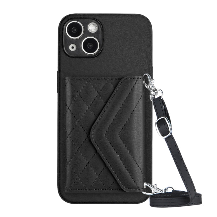 菱形紋理卡包 RFID 手機殼附長掛繩，適用於 iPhone SE 2022 / SE 2020、iPhone 13 Pro Max、iPhone 13 Pro、iPhone 13、iPhone 13 mini、iPhone 12、iPhone 12 Pro Max、iPhone 12 Pro