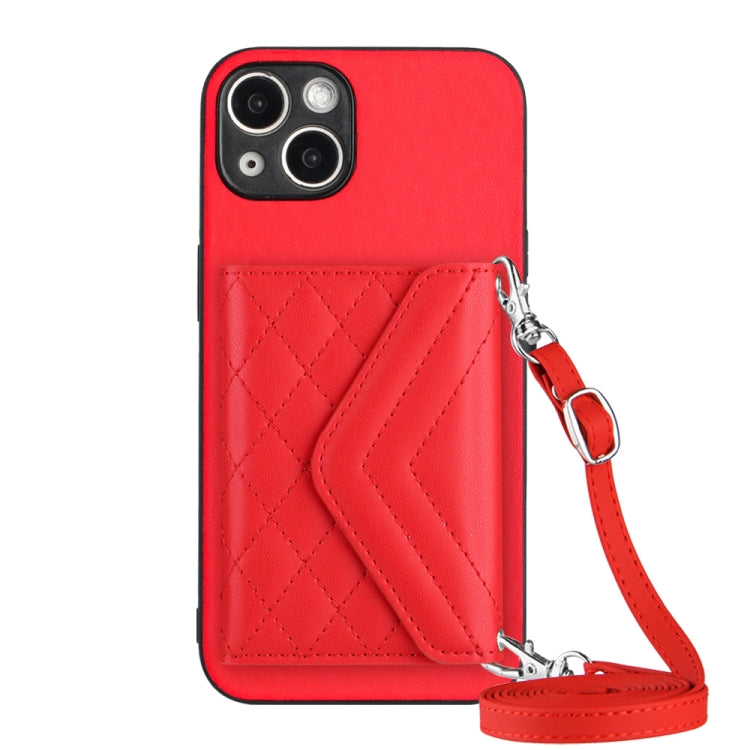 菱形紋理卡包 RFID 手機殼附長掛繩，適用於 iPhone SE 2022 / SE 2020、iPhone 13 Pro Max、iPhone 13 Pro、iPhone 13、iPhone 13 mini、iPhone 12、iPhone 12 Pro Max、iPhone 12 Pro