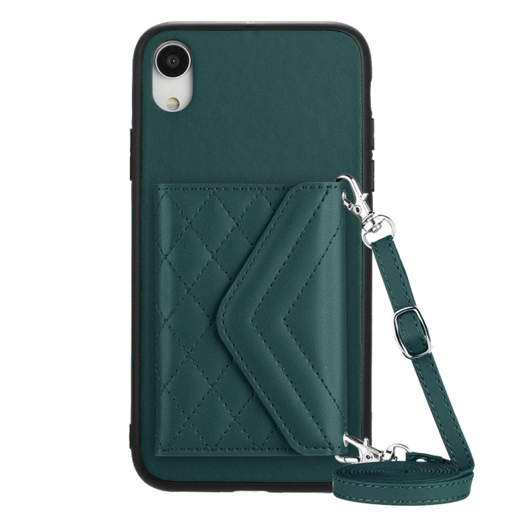 菱形紋理卡包 RFID 手機殼附長掛繩，適用於 iPhone 12 mini、iPhone 11 Pro Max、iPhone 11、iPhone 11 Pro、iPhone XS / X、iPhone XR、iPhone XS Max、iPhone 8 Plus / 7 Plus