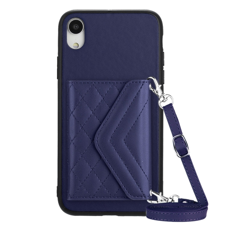 菱形紋理卡包 RFID 手機殼附長掛繩，適用於 iPhone 12 mini、iPhone 11 Pro Max、iPhone 11、iPhone 11 Pro、iPhone XS / X、iPhone XR、iPhone XS Max、iPhone 8 Plus / 7 Plus