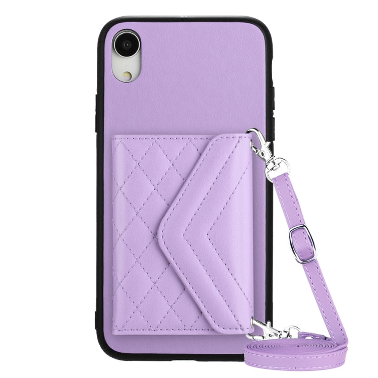菱形紋理卡包 RFID 手機殼附長掛繩，適用於 iPhone 12 mini、iPhone 11 Pro Max、iPhone 11、iPhone 11 Pro、iPhone XS / X、iPhone XR、iPhone XS Max、iPhone 8 Plus / 7 Plus