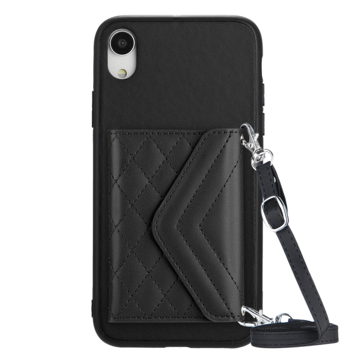 菱形紋理卡包 RFID 手機殼附長掛繩，適用於 iPhone 12 mini、iPhone 11 Pro Max、iPhone 11、iPhone 11 Pro、iPhone XS / X、iPhone XR、iPhone XS Max、iPhone 8 Plus / 7 Plus