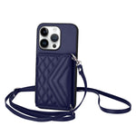 菱形紋理卡包 RFID 手機殼附長掛繩，適用於 iPhone 17 Pro Max、iPhone 17 Pro、iPhone 17、iPhone Air、iPhone 16 Pro Max、iPhone 16 Pro、iPhone 16 Plus、iPhone 16