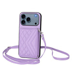 菱形紋理卡包 RFID 手機殼附長掛繩，適用於 iPhone 17 Pro Max、iPhone 17 Pro、iPhone 17、iPhone Air、iPhone 16 Pro Max、iPhone 16 Pro、iPhone 16 Plus、iPhone 16