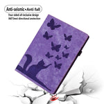 蝴蝶貓浮雕皮革平板保護套，適用於 iPad Air 13 2026 / 2025 / 2024，適用於 iPad Air 11 2026 / 2025 / 2024，適用於 iPad Pro 13 2025 / 2024，適用於 iPad Pro 11 2025 / 2024，適用於 iPad mini 2024 / 2021