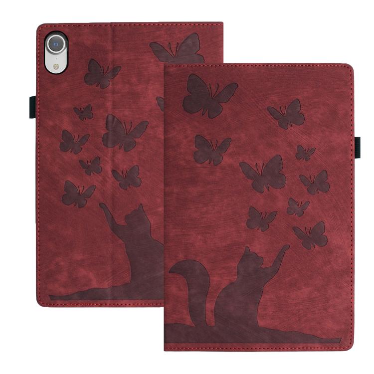 蝴蝶貓浮雕皮革平板保護套，適用於 iPad Air 13 2026 / 2025 / 2024，適用於 iPad Air 11 2026 / 2025 / 2024，適用於 iPad Pro 13 2025 / 2024，適用於 iPad Pro 11 2025 / 2024，適用於 iPad mini 2024 / 2021