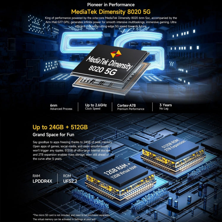 Ulefone Armor 23 超級耐用手機，6.78 吋 Android 13 MediaTek 天璣 8020 八核心最高 2.6GHz，網絡：5G，NFC，OTG，衛星訊息，12GB+512GB