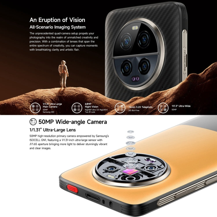 Ulefone Armor 23 超級耐用手機，6.78 吋 Android 13 MediaTek 天璣 8020 八核心最高 2.6GHz，網絡：5G，NFC，OTG，衛星訊息，12GB+512GB