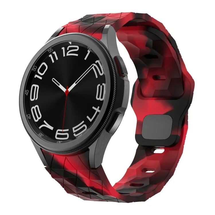 足球圖案反扣矽膠錶帶，適用於 Samsung Galaxy Watch 6 / 6 Classic