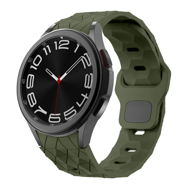 足球圖案反扣矽膠錶帶，適用於 Samsung Galaxy Watch 6 / 6 Classic