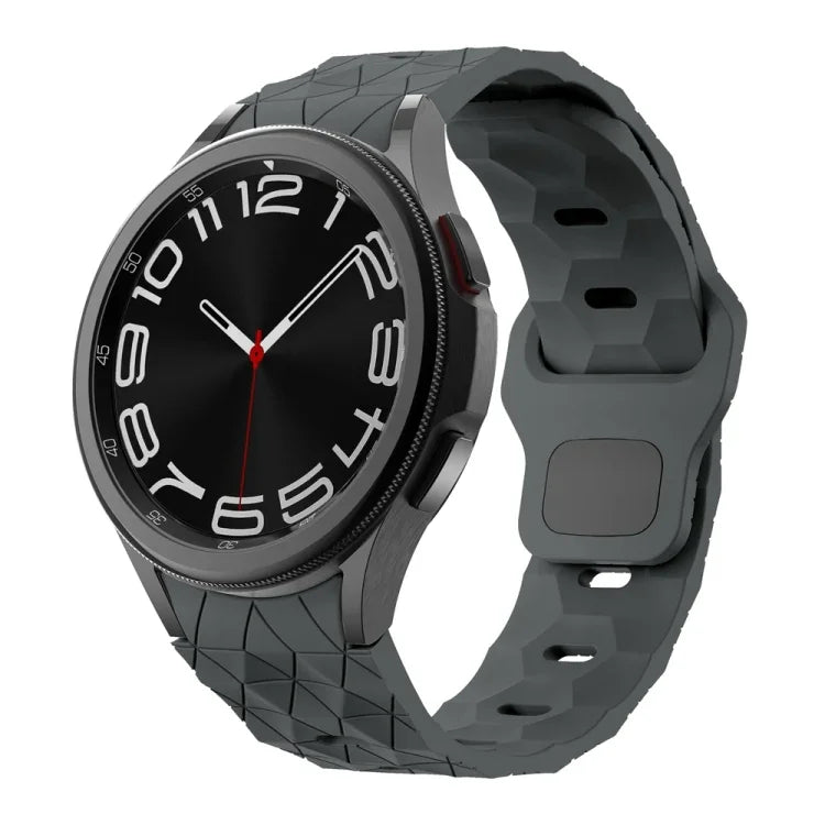 足球圖案反扣矽膠錶帶，適用於 Samsung Galaxy Watch 6 / 6 Classic