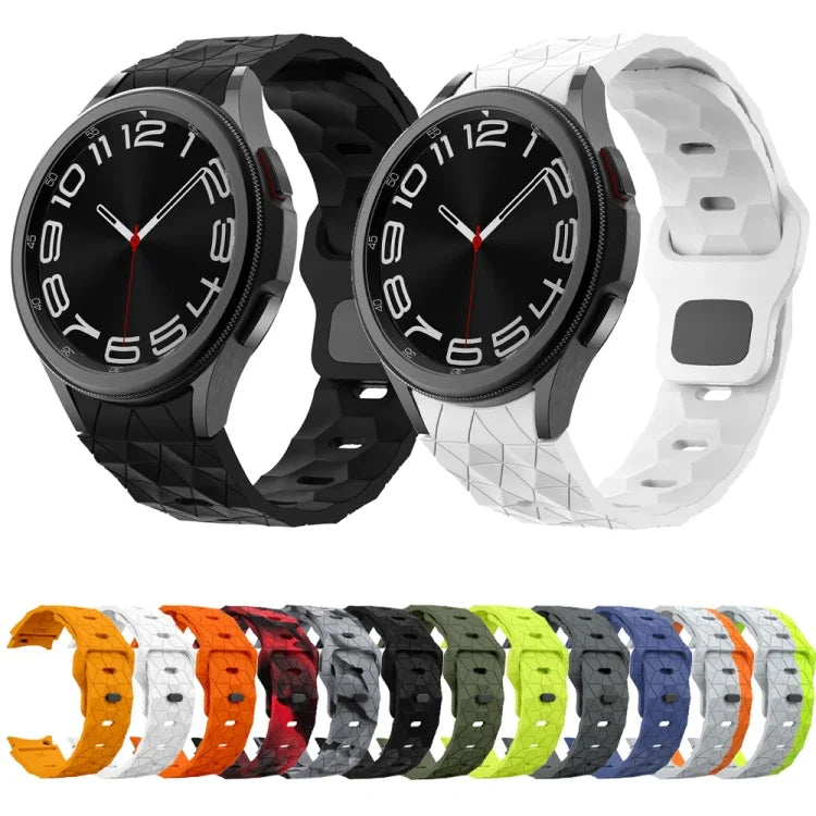 足球圖案反扣矽膠錶帶，適用於 Samsung Galaxy Watch 6 / 6 Classic