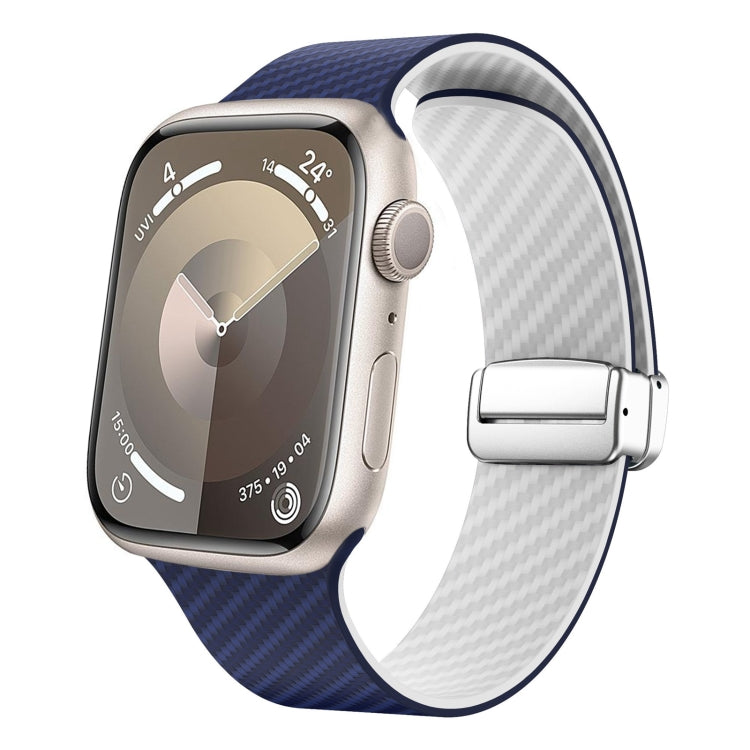 碳纖維磁吸銀色錶扣錶帶，適用於 Apple Watch Series 9 45mm，適用於 Apple Watch Series 9 41mm，適用於 Apple Watch Ultra 49mm